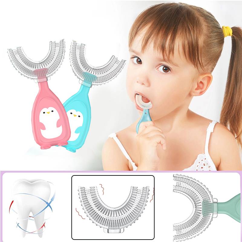U字型 歯ブラシ 子供用 幼児用 シリコン製 キッズ - 歯ブラシ、虫歯予防